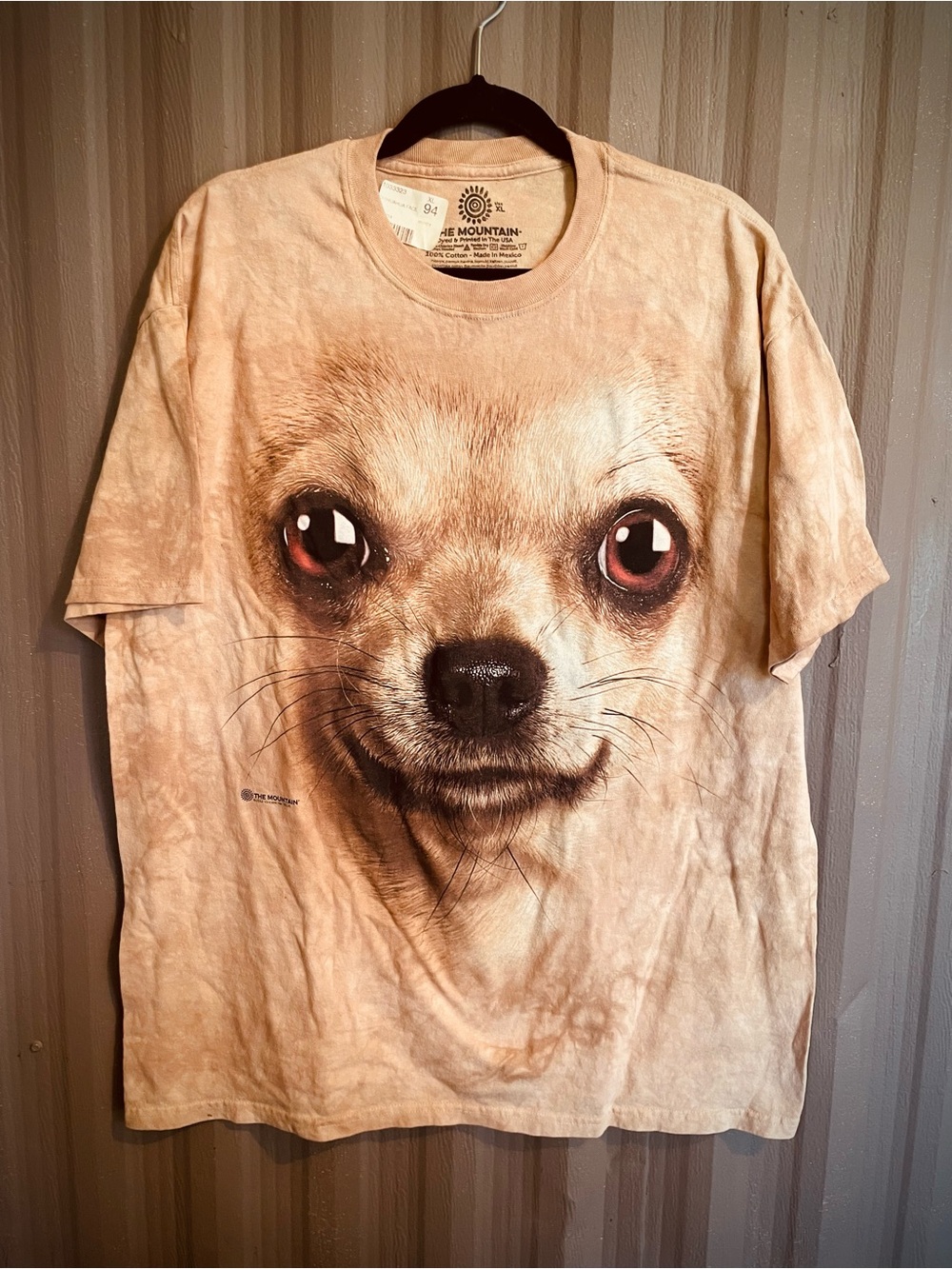 NEW The Mountain Chihuahua T Shirt Tan Tie Dye Vincent Hie NWT # 78116 XL NWT